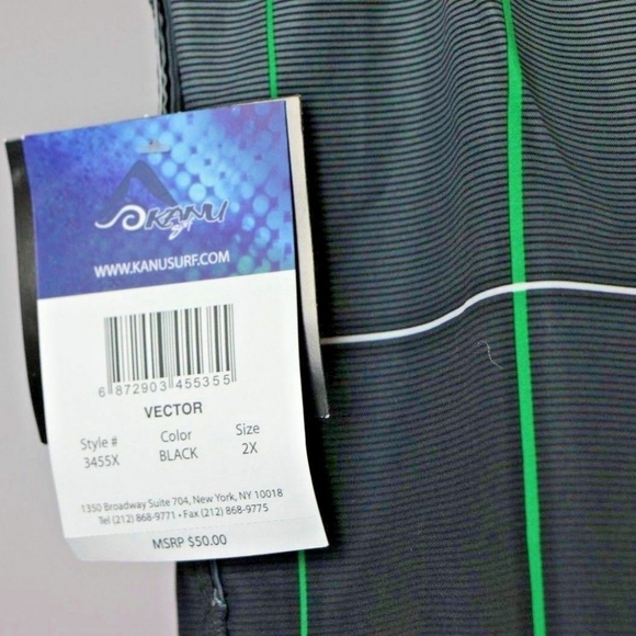 Kanu Surf Men's Big Vector Plaid Swim Trunks #3455 - Picture 3 of 3